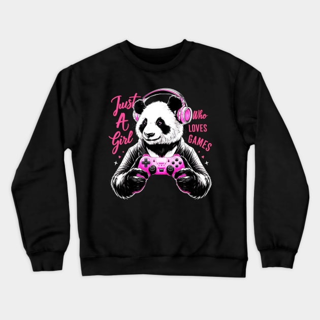 just a Girl who loves Games Crewneck Sweatshirt by mdr design